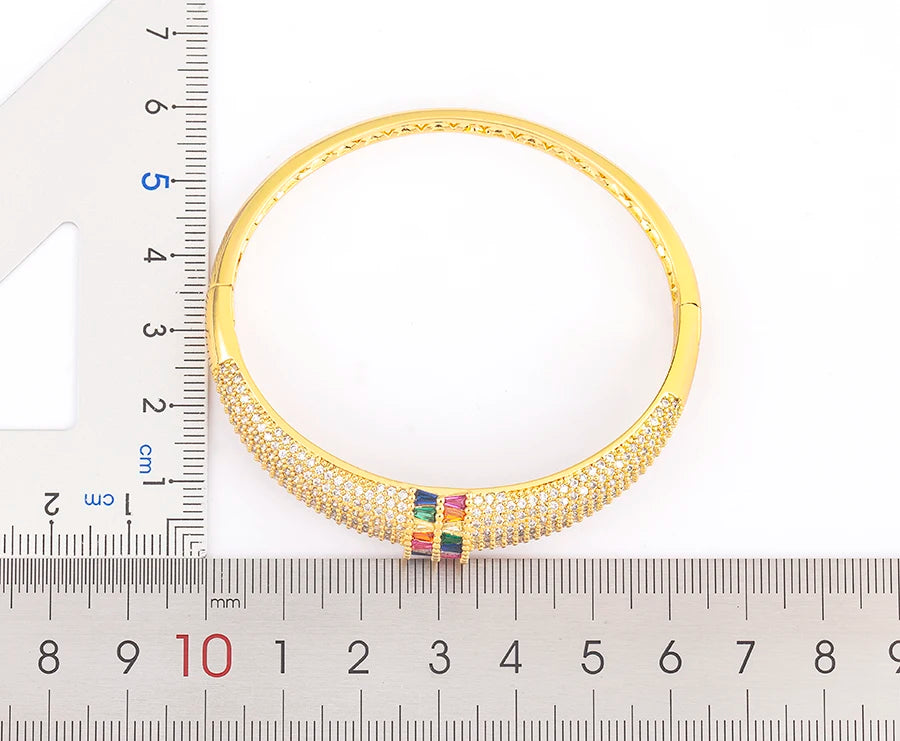 Nidin High Quality Pave Shiny Zircon Charm Bracelets 6 Colors For Women Wedding Party Adjustable Bangles Luxury Jewelry Gifts