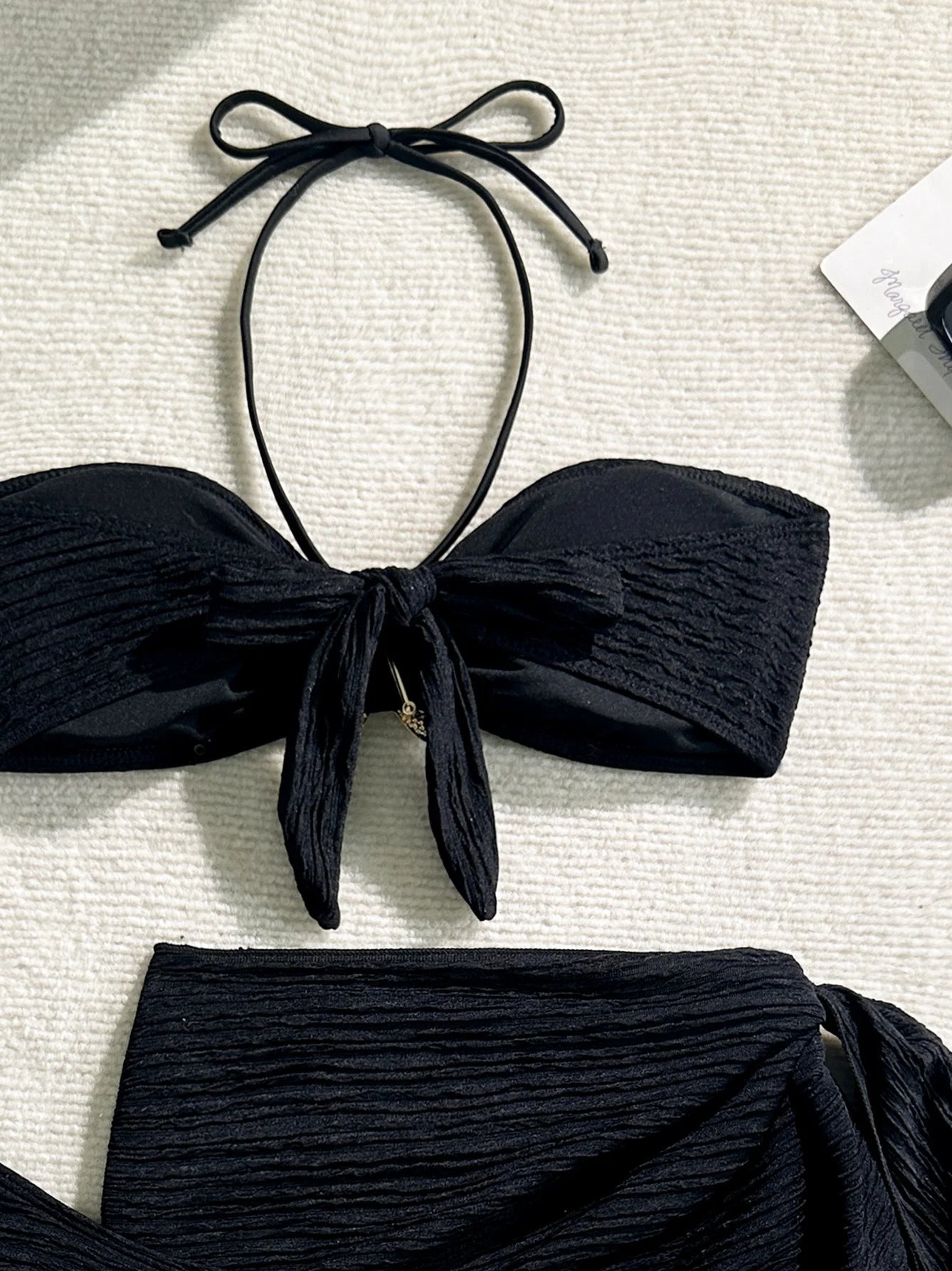 Sexy Metal Starfish Bikinis Set Women Brown Bandeau Push Up Mesh Skirt 3 Piece Swimsuit 2025 Beach Bathing Suit Holiday Swimwear