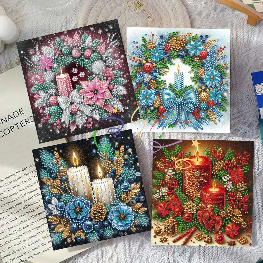 6pcs Diamond Painting Greeting Card Set - Christmas Gift, perfect for sending warm wishes to family and friends