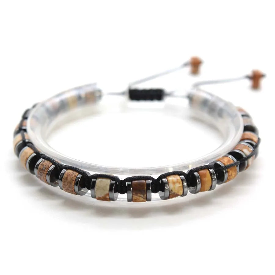 Handmade Braided Crystal Stone Bracelets For Couple Natural Amethyst Tourmaline Rope Macrame Adjustable Women Bracelet Jewelry