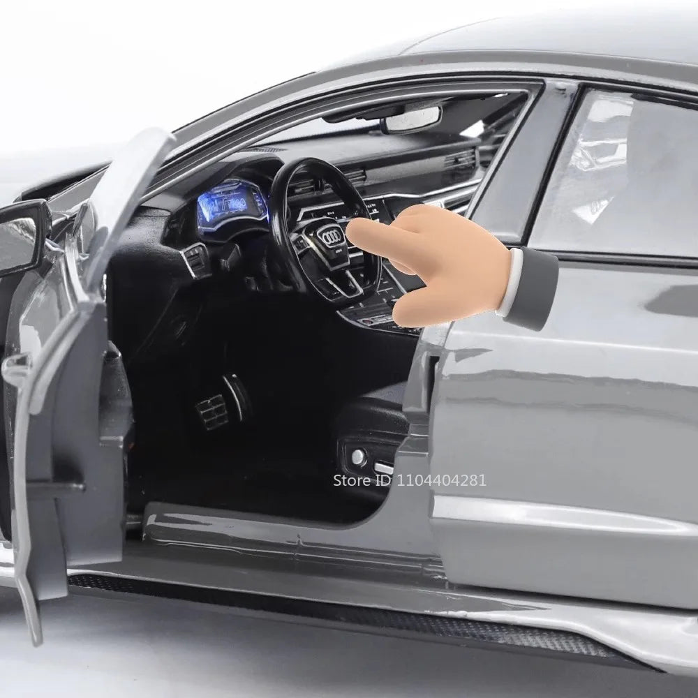 1:18 RS7 Range Rover Alloy Car Model Diecast Toy Sound Light 6 Doors Opened Shock Absorption Miniature Vehice Kid Christmas Gift