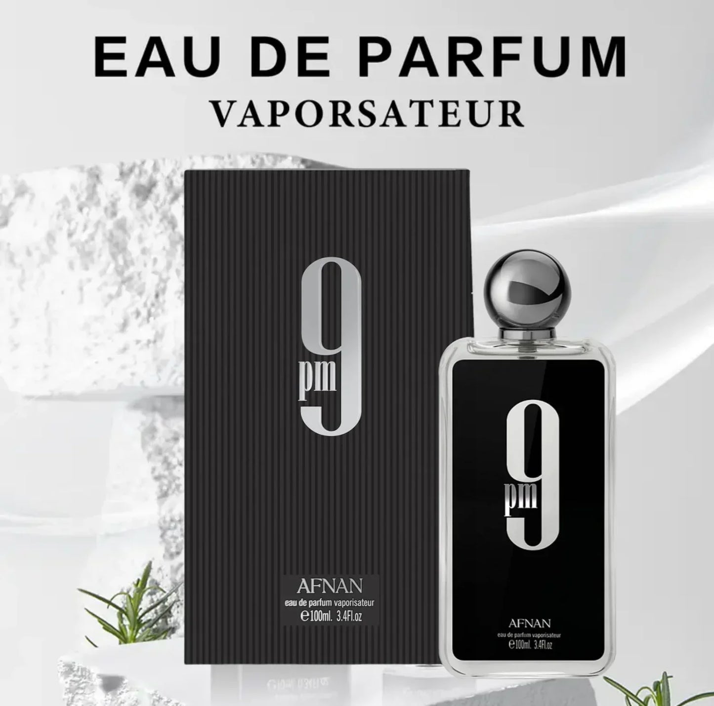 Afnan 9 PM For Men Eau De Parfum, 3.4 Fl. Oz Pheromone men's cologne, long-lasting fragrance, Christmas gift