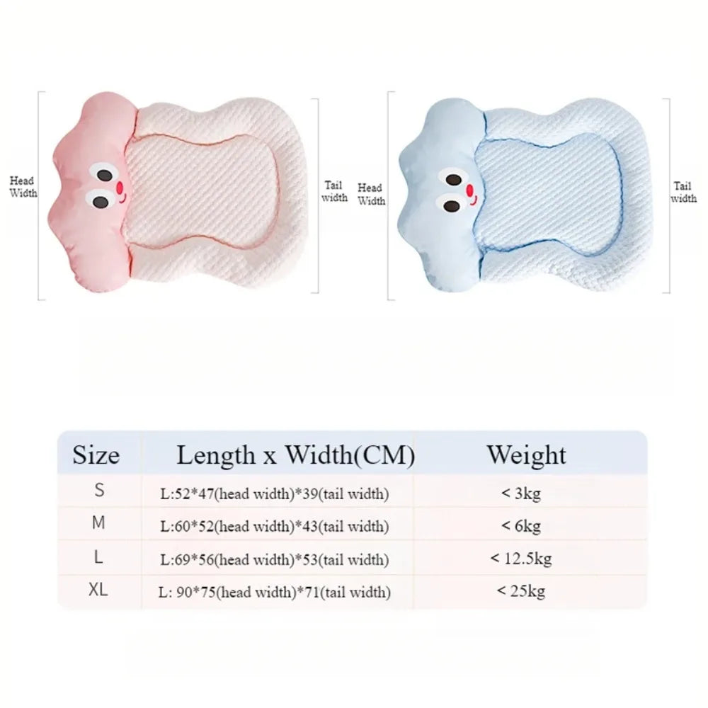Summer Cooling Pet Cat Bed Cushion Ice Pad Dog Sleeping Cloud Shape Mat for Puppy Dogs Pet Kennel Top Quality Cool Blue Mat