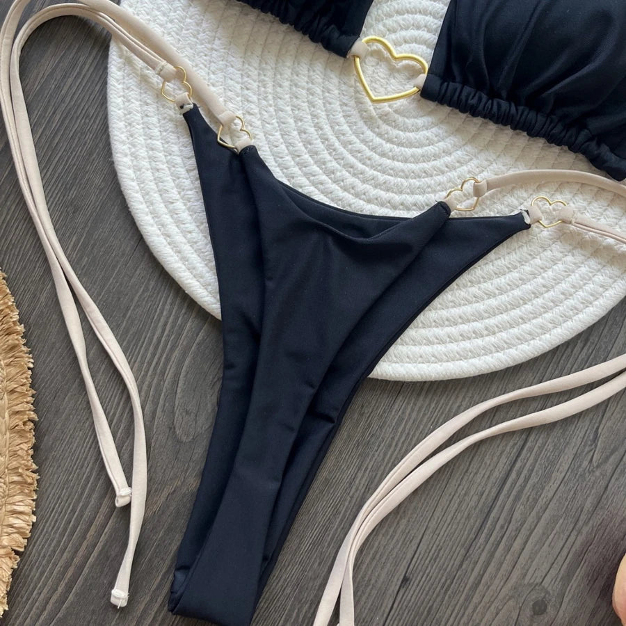 Para Praia 6 Colors Solid Brazilian Bikini Micro Swimwear T-back Swimsuit Women Sexy Biquini 2025 Thong Bikini Set Bathing Suit