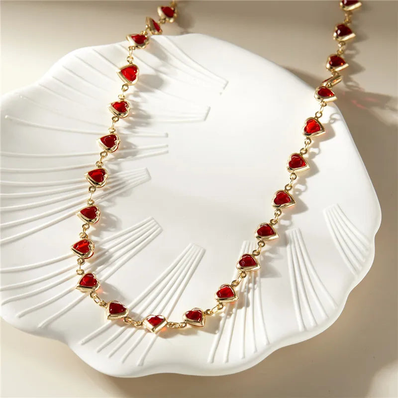 Exquisite Boho Candy Color Heart Shaped Crystal Bracelet for Women Fashion Charm Zircon Butterfly Pearl Metal Chain Bracelets