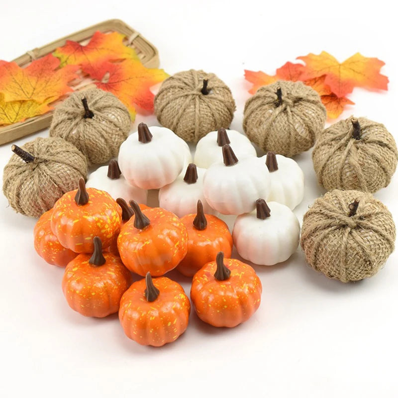 6PCS/Lot Simulated Pumpkin Yellow/White Available DIY Decoration Photography Prop for Thanksgiving Halloween Atmosphere Gift ZYF