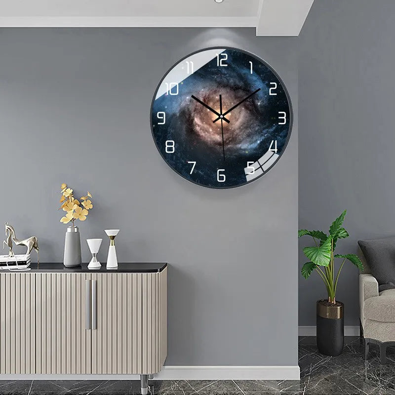 Creative European Style Clocks Living Room Free Perforated Wall Clock Household Silent Bedroom Quartz Clock Digital Wall Clock