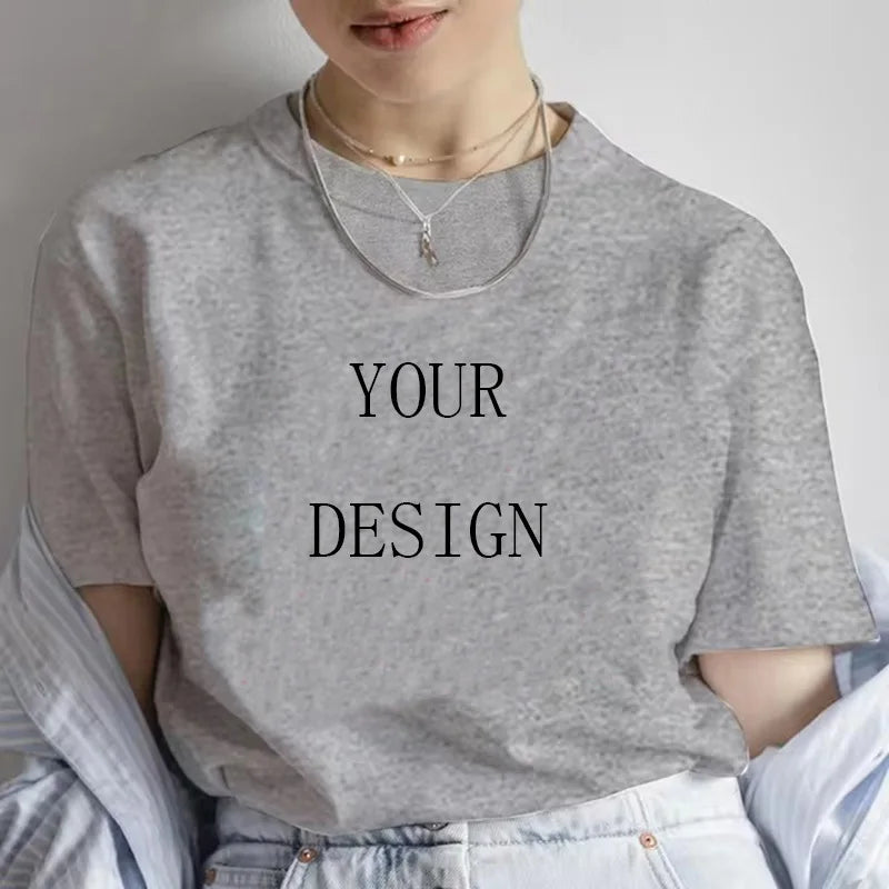 Customized Your Own Design T Shirt  Women Custom Your Print Photo Logo T-shirt DIY Graphic Tshirt Female