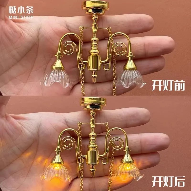 1/6 Doll House Model Furniture Accessories Led Lights Battery Operated 1/12 Desk Lamp Bjd Ob11 Gsc Blyth Soldier Lol Miniatures