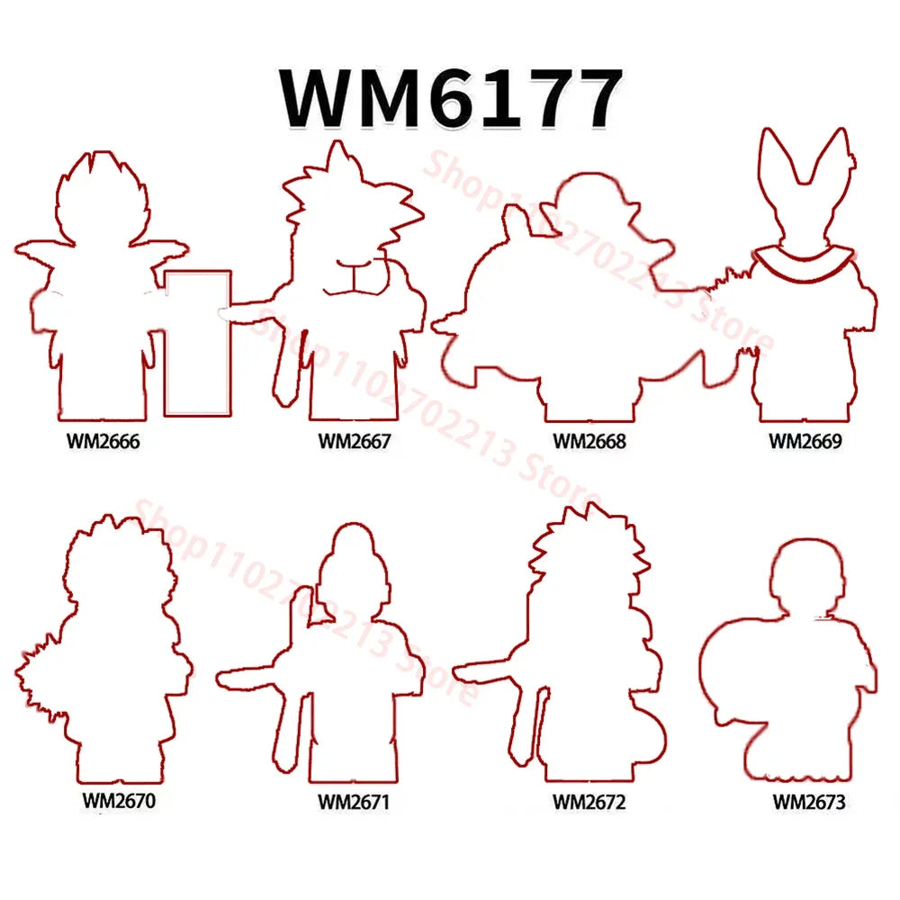 Anime Building Blocks Set WM6183 Educational Toys for Kids, Christmas Gift Bricks Collection Cool Model for Boys WM6220 WM6221