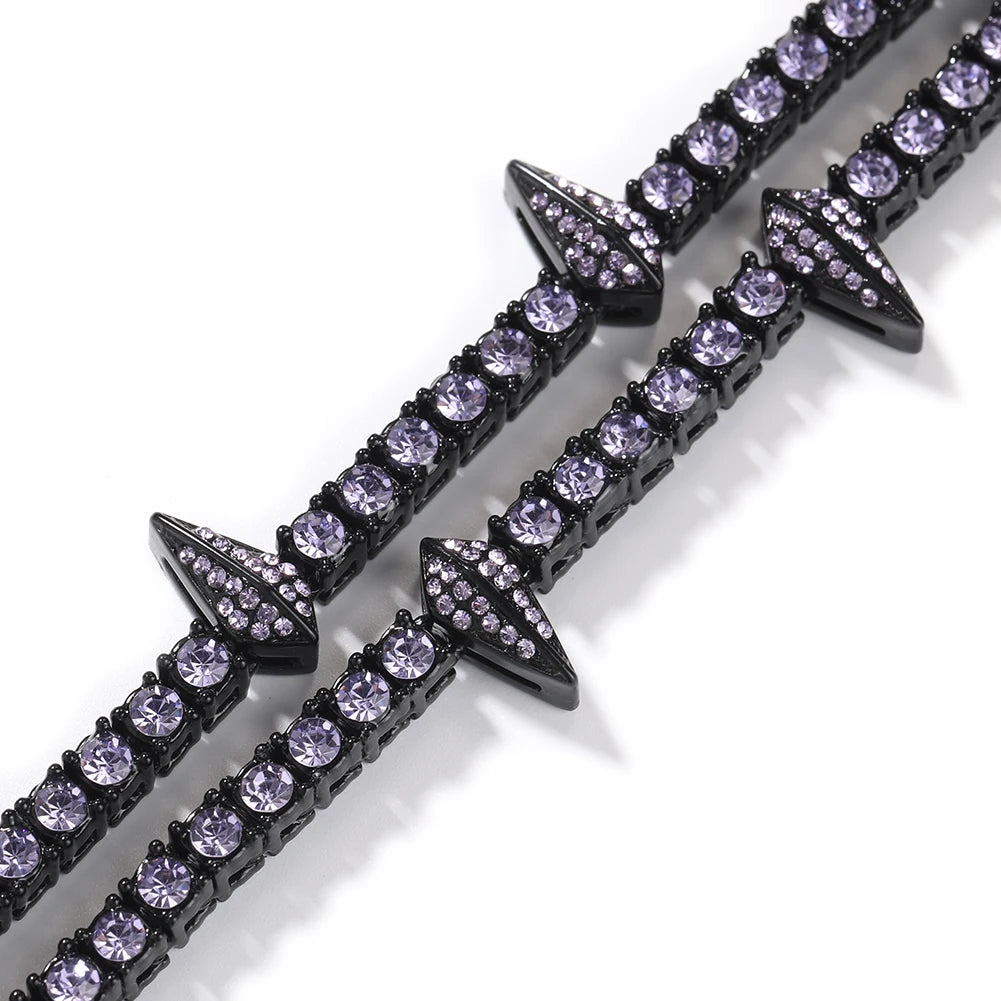 Uwin Black Panther Necklace Zinc Alloy Rhinestone Full Iced Out Personalized 5mm Tennis Chain For Men Christmas Gift