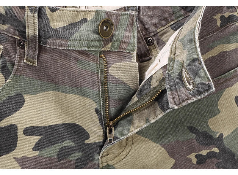 Streetwear Fashion Men Jeans High Quality Stretch Slim Fit Camo Trousers Embroidery Patch Designer Hip Hop Denim Pants Hombre