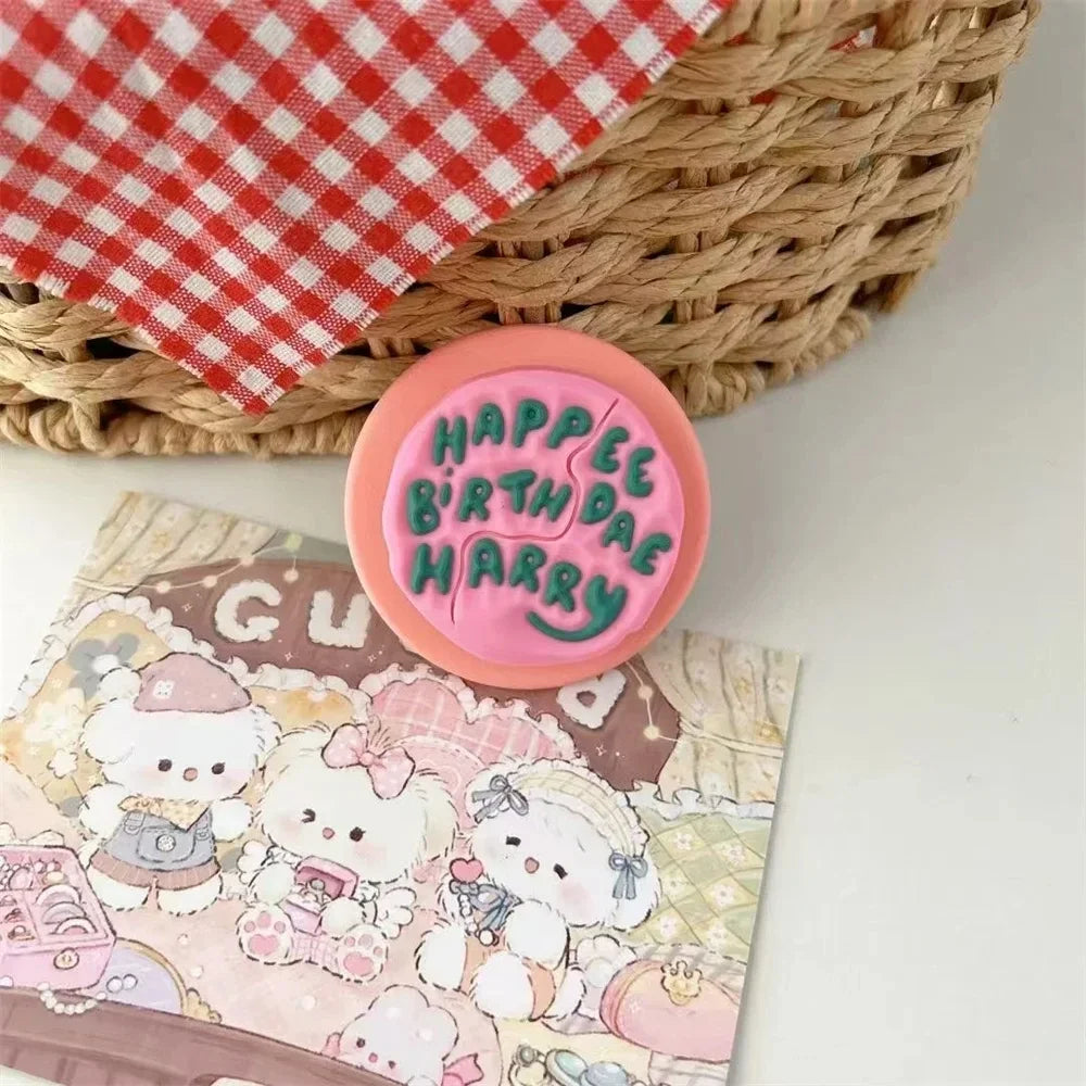 INS Cute English Letter Pink Magnetic Holder Grip Tok Phone Stand Support for IPhone 17 16 for Pad Magsafe Smart Tok Bracket