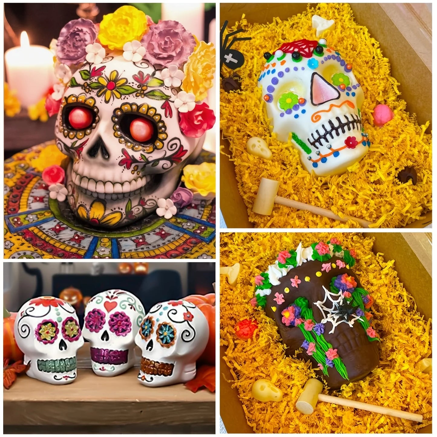 1pc Large Skull Cake Pan Haunted Skull Baking Cake Mold For Halloween And Birthday Party