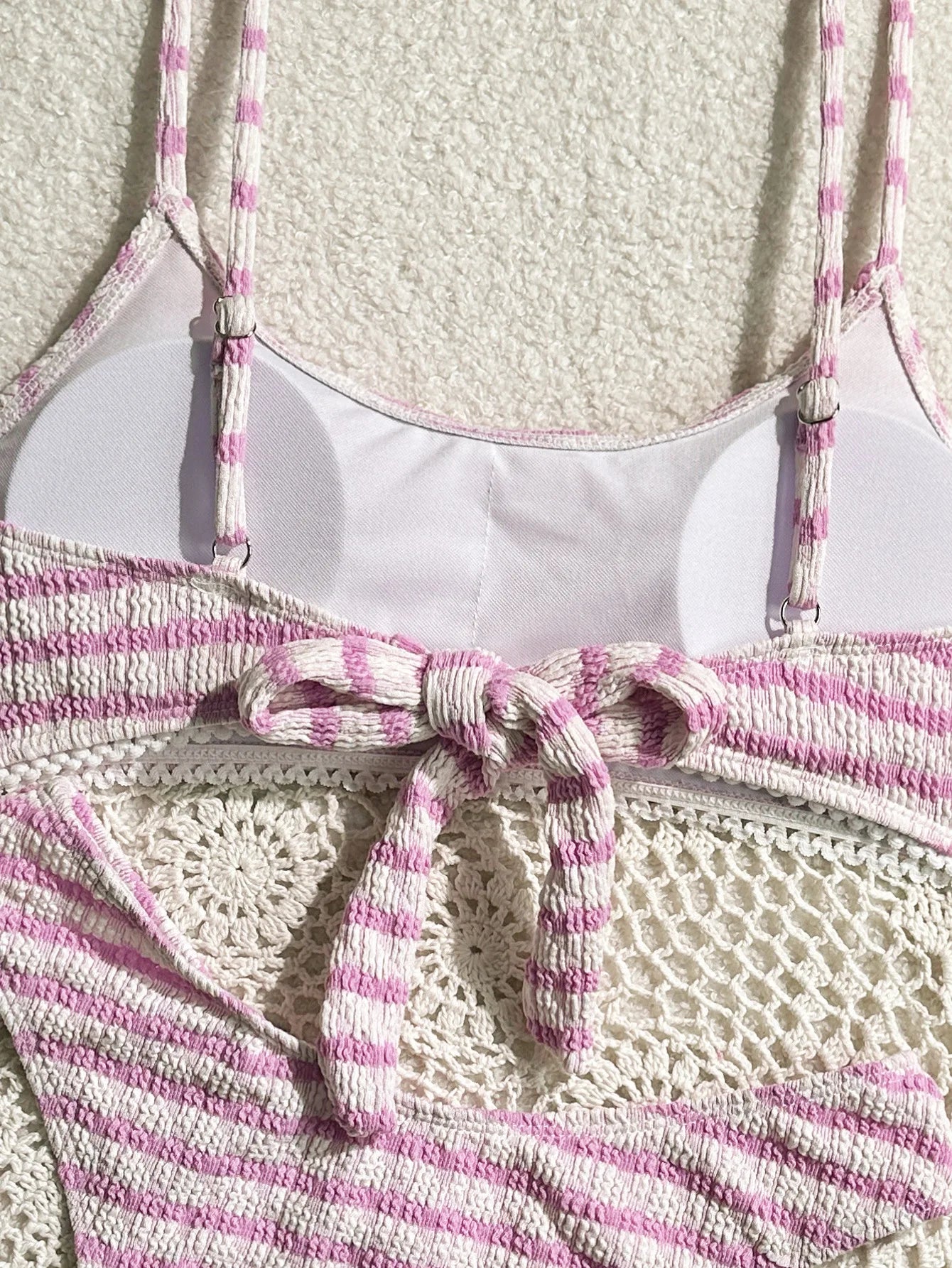 Sexy Black Striped Bikinis 2024 Women Halter Pleate Push Up Micro Swimsuit Brazilian Beach Bathing Suit Holiday Thong Swimwear