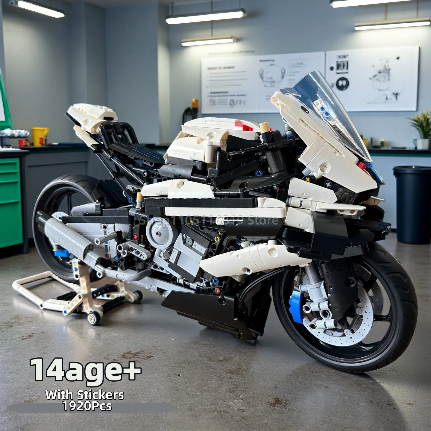 M1000  RR Tech Motorcycle Building Blocks 42130 1920Pcs MOC Bricks Mechanical Group Vehicles Racing Car Model Kit Christmas Gift