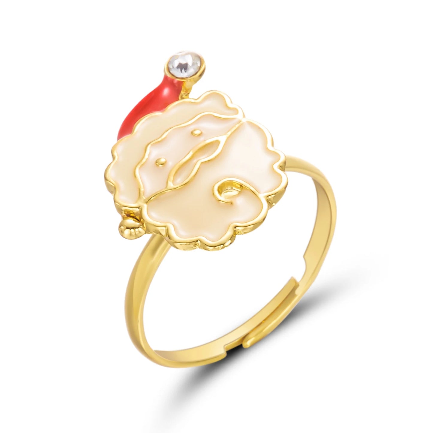 Christmas Tree Zircon Christmas Opening Ring For Women Dripping Oil Santa Cartoon Ring Elk Snowman Xmas Party Jewelry Friend