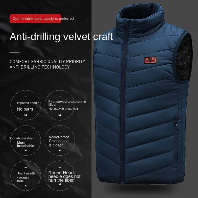 17 Areas Usb Heated Jacket Men Women Electric Heated Vest Heating Vest Heated Bodywarmer Usb Inner Heat Vest Veste Chauffante