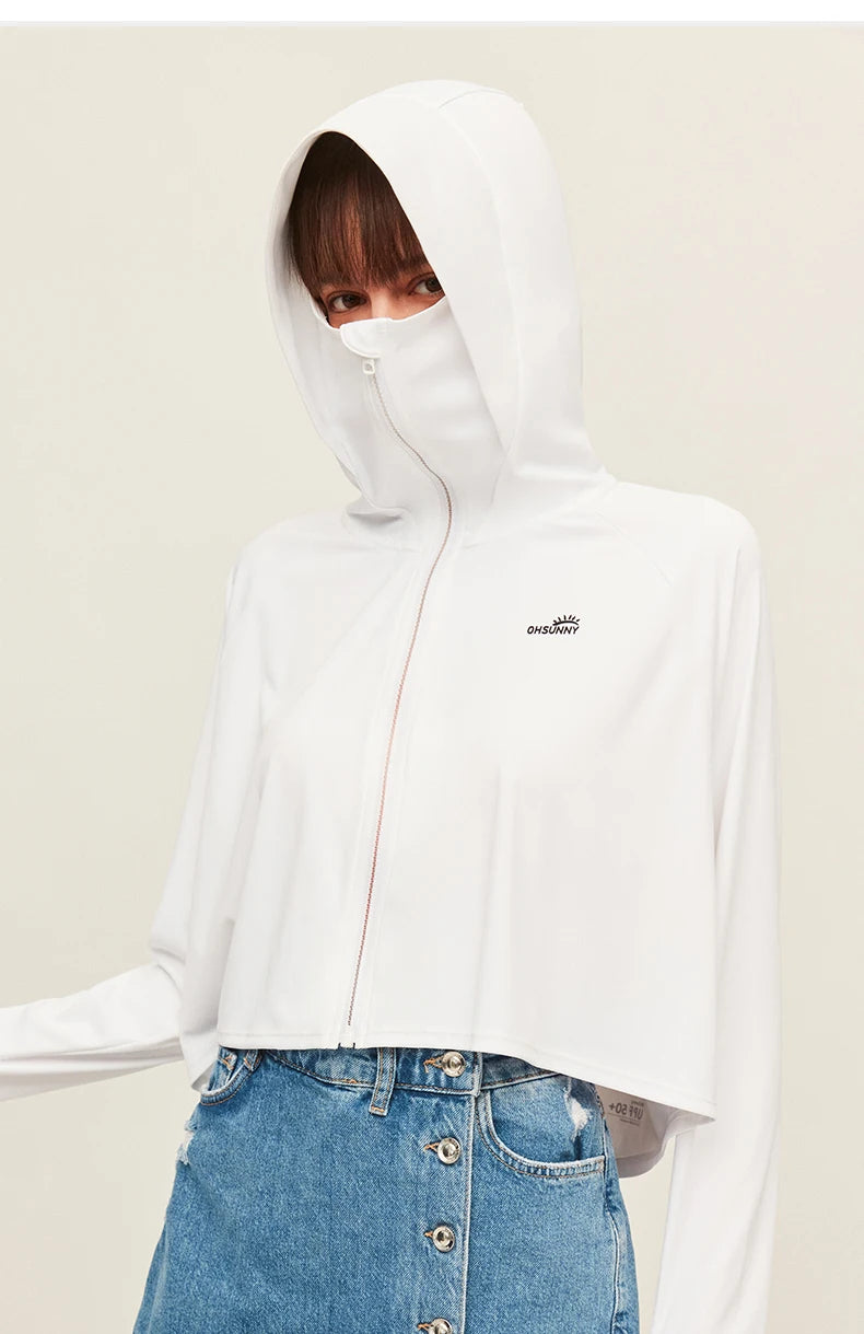 OhSunny Anti-UV UPF 50+ Sun Protection Coats Hooded Professional Sunscreen Loose Batwing Sleeve Outdoor Cycling