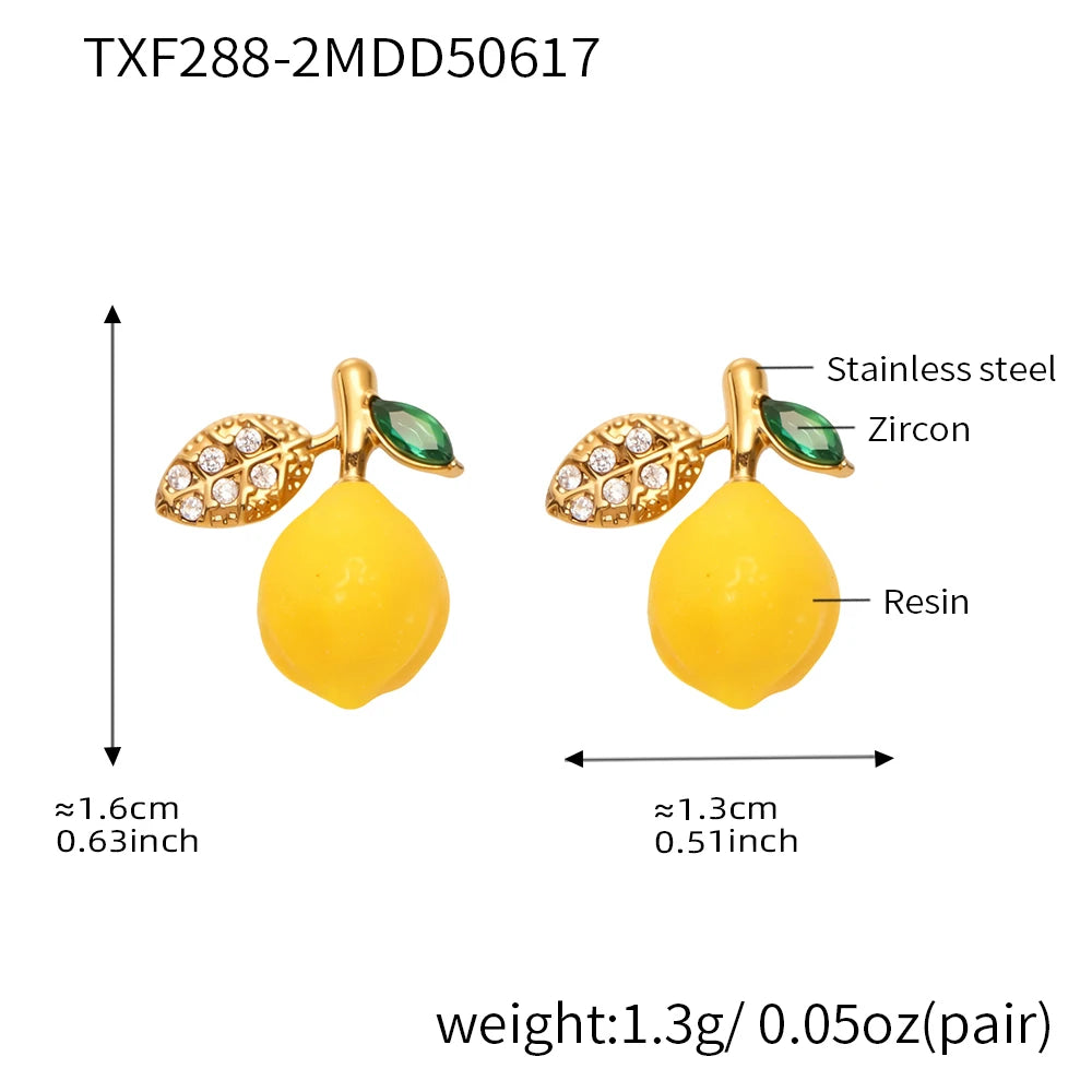 Shell Beads Bracelet With Multi Lemon Charms For Women Handmade Beaded Bracelets Matching Earrings Necklace Cute Jewelry Sets