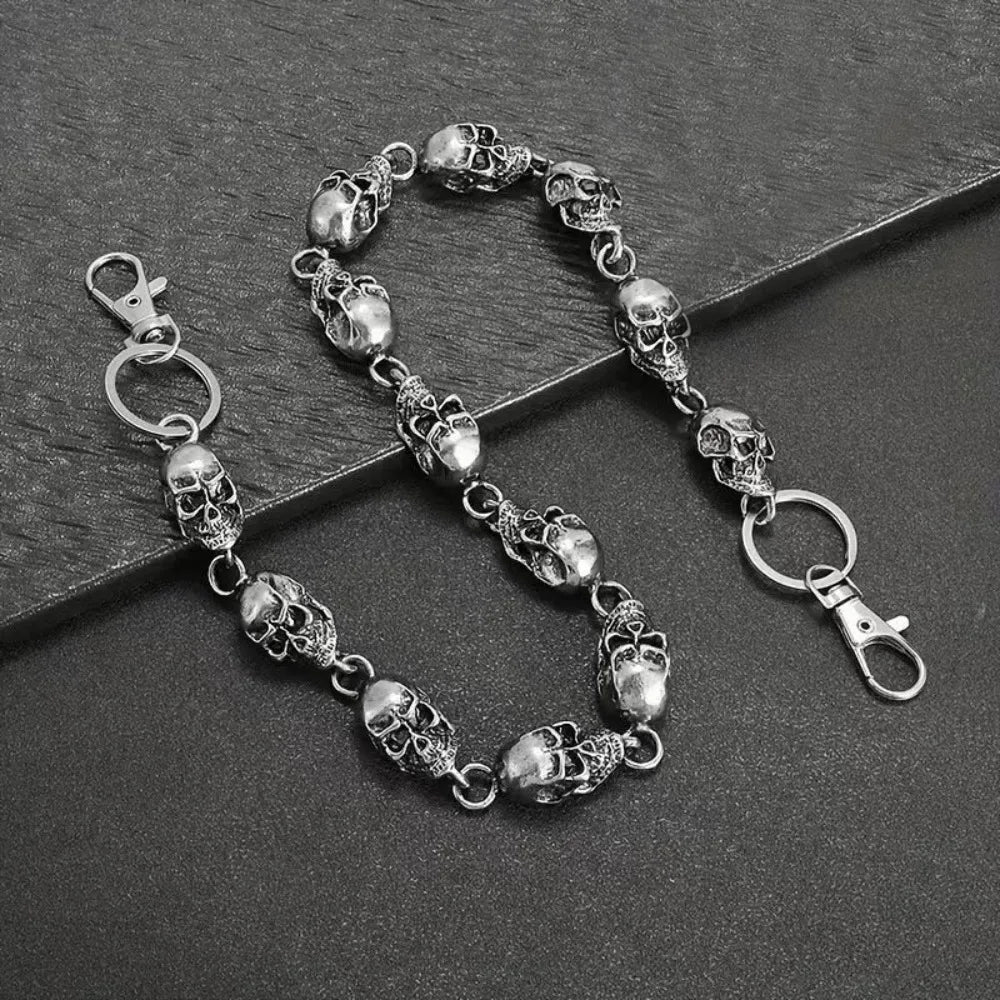 Fashion Accessories Gothic Punk Heavy Waist Chain Rock Vintage Men Punk Belt Chain Hip Hop Key Chains Skull Pants Chain Jeans