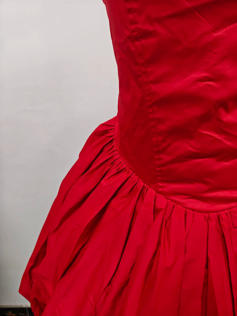 VGH Sexy Temperament Tunic Ball Gown for Women Halter Sleeveless Patchwork Lace Up Short Prom Dresses Female Clothing Fashion