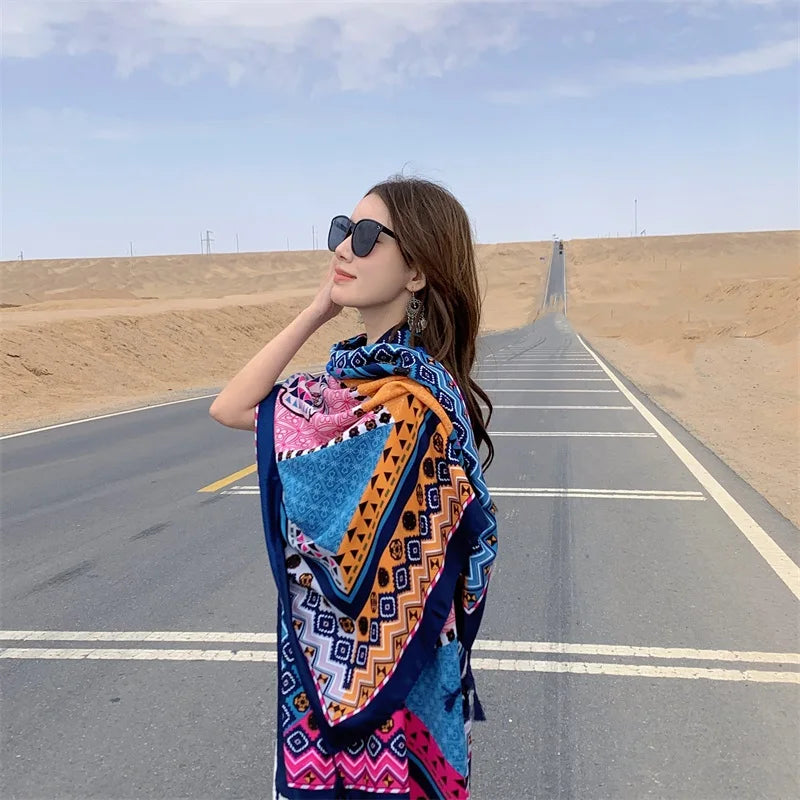 Travel Beach Sunscreen Scarves for Women Bikini Large Sarong Wrap Scarf Brazilian Swimsuit Bathing Cover-ups 17 Styles 90x180cm