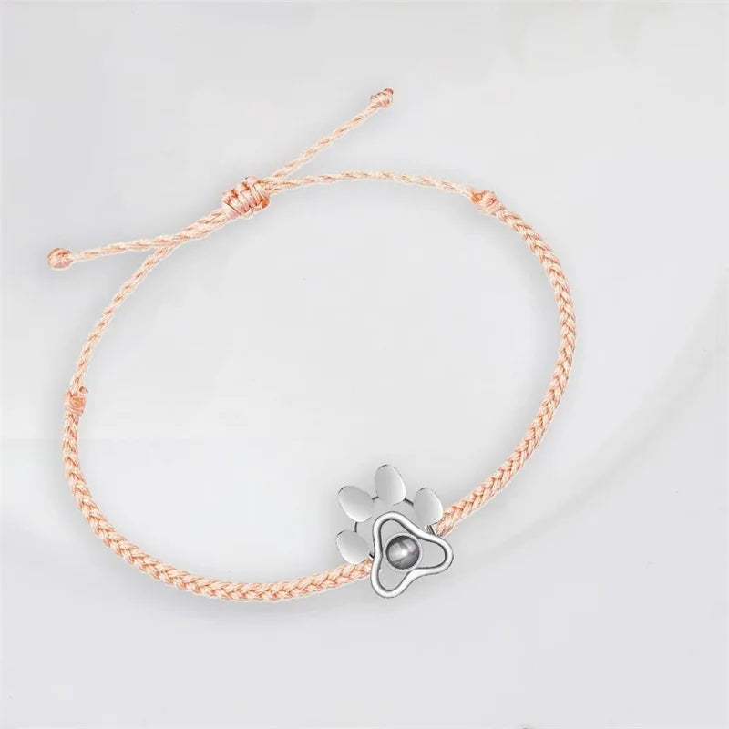 Custom Photo Bracelet with Picture Inside Personalized Photo Projection Bracelet Dog Paw Bracelet Pet Memorial Jewelry Gifts