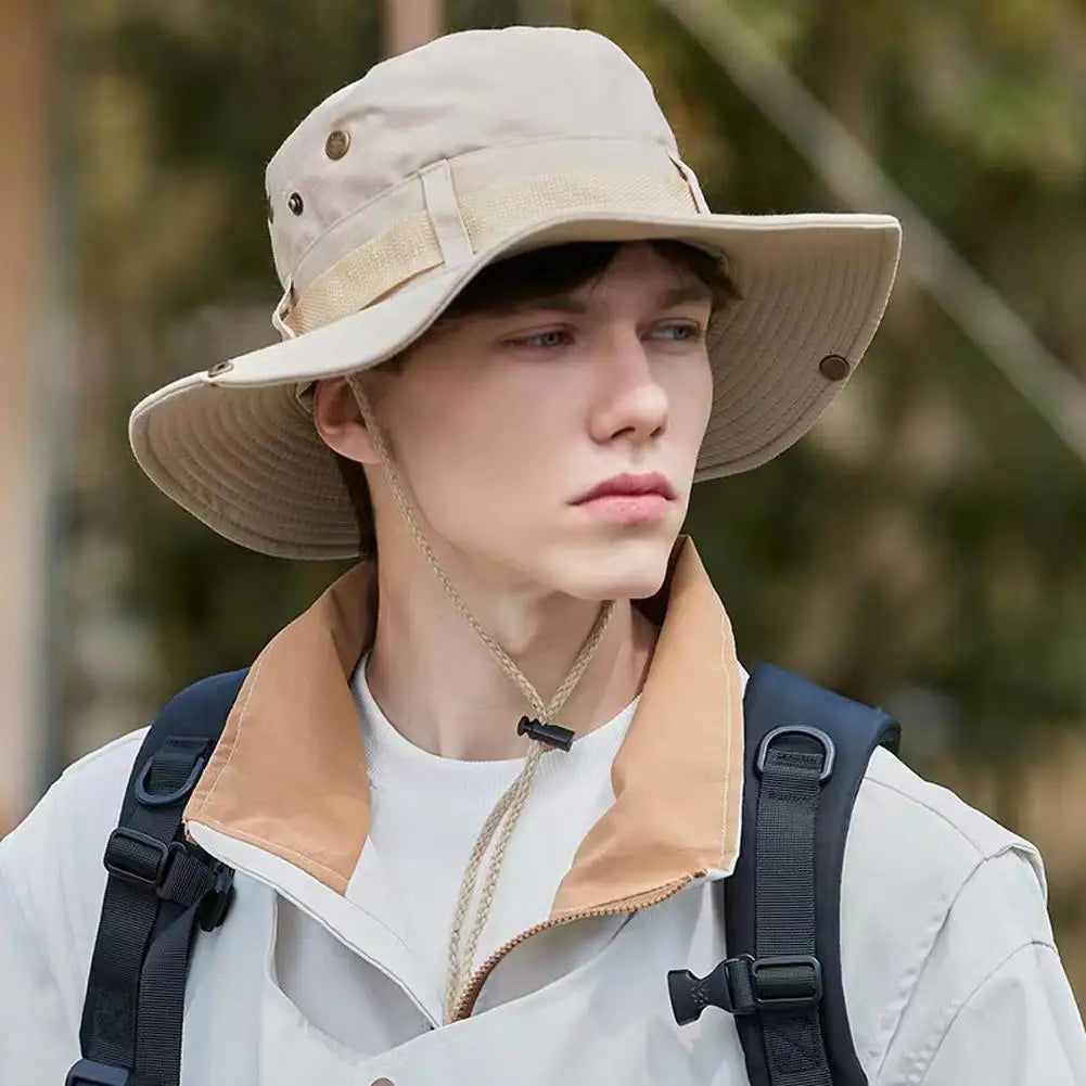 Wide Brim Sun Hat UV Protection Breathable Bucket Cap For Hiking Camping Fishing Outdoor Sun Protection Hats For Men Women