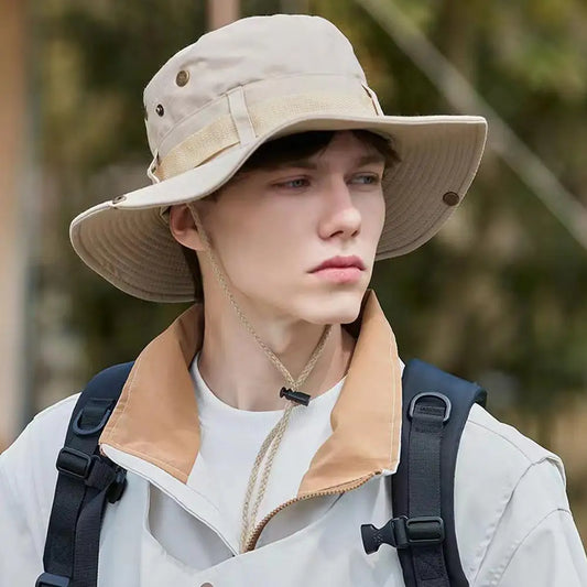 Wide Brim Sun Hat UV Protection Breathable Bucket Cap For Hiking Camping Fishing Outdoor Sun Protection Hats For Men Women