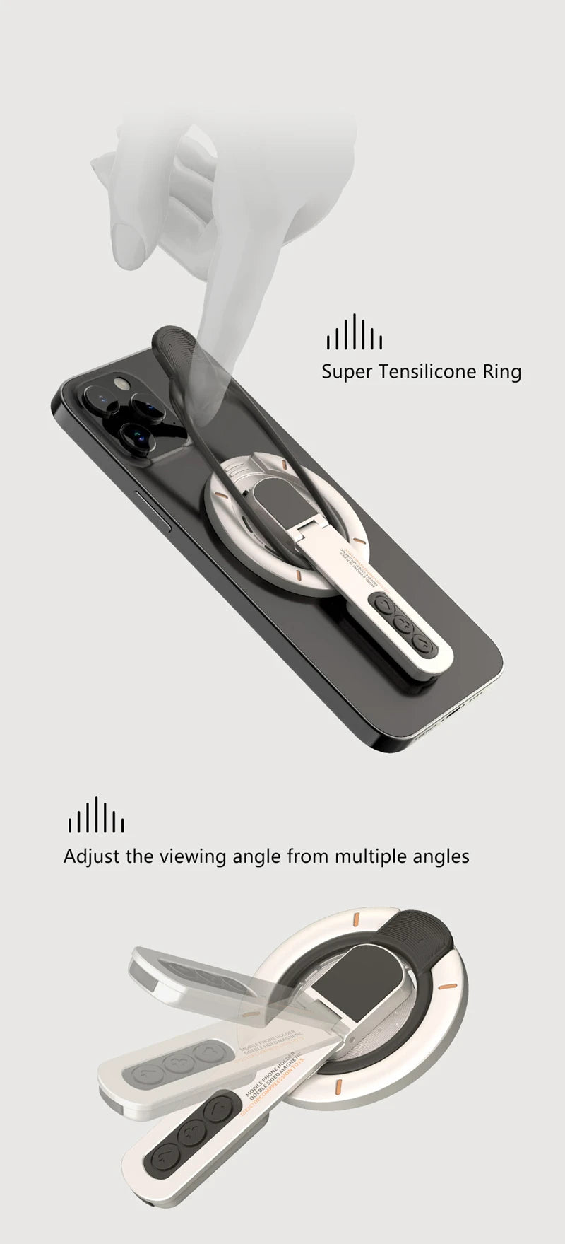 Xiaomi MagSafe Phone Grip Stand 3in1 Magnetic Finger Ring Holder Double Sided Magnetic Phone Stand For iPhone 17 16 15 14 13 12