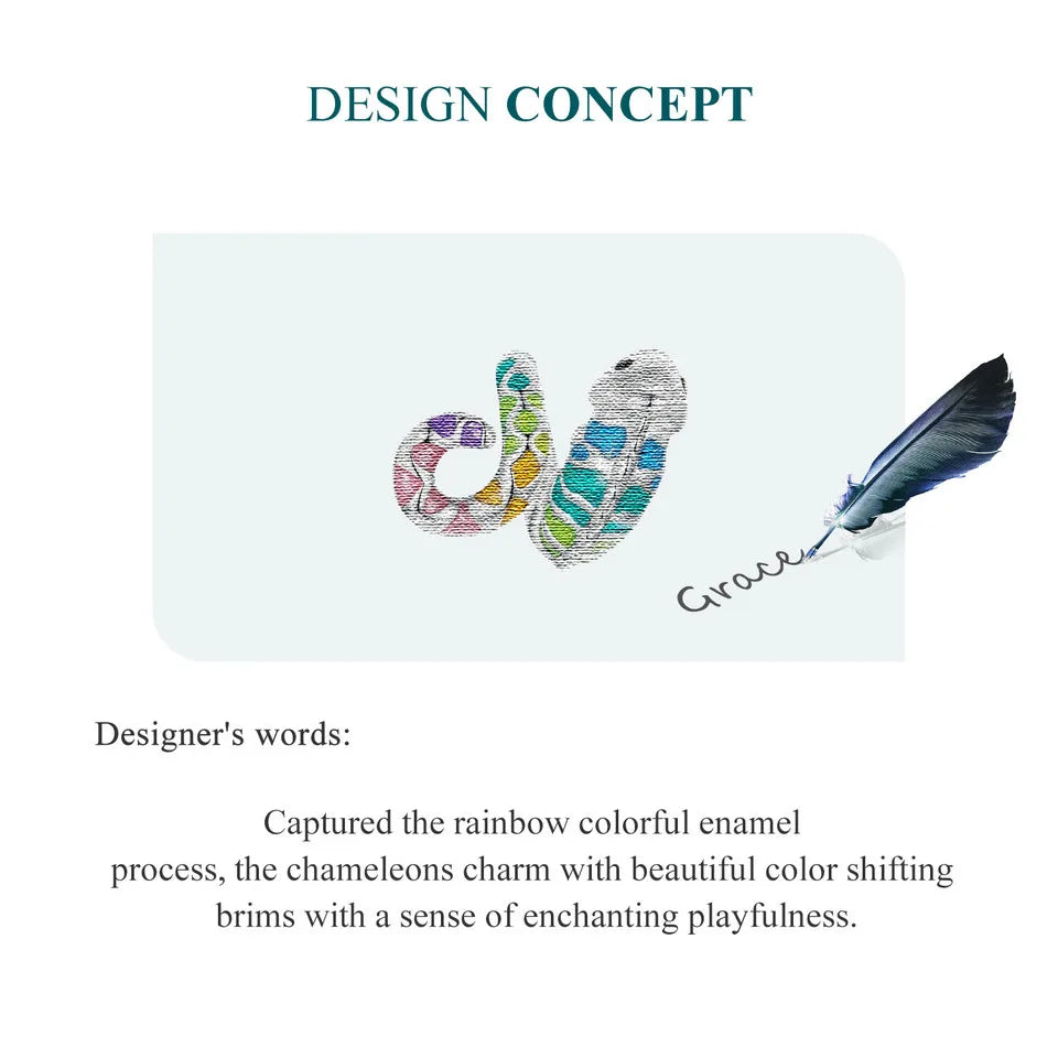 WOSTU Real 925 Sterling Silver Rainbow Color Chameleon Charms Animal Bead Fit Original Bracelet DIY Necklace Jewelry Making Gift