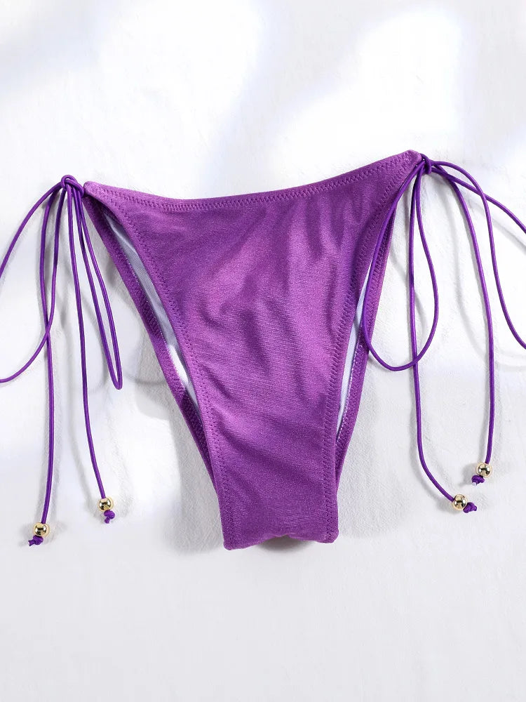 Bikinis Solid Bikinis Low Waist Bathing Suit Women's Swimming Suit 2025 Biquinis Two Pieces Suit Summer Swimwear