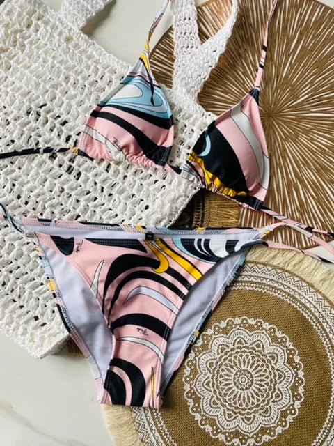 2025 Luxury Design Bikinis Headband Swimwear Women's Cut Out Swimsuits Europe Fashion Brand Lady Beachwear Scarf Bathing Suits