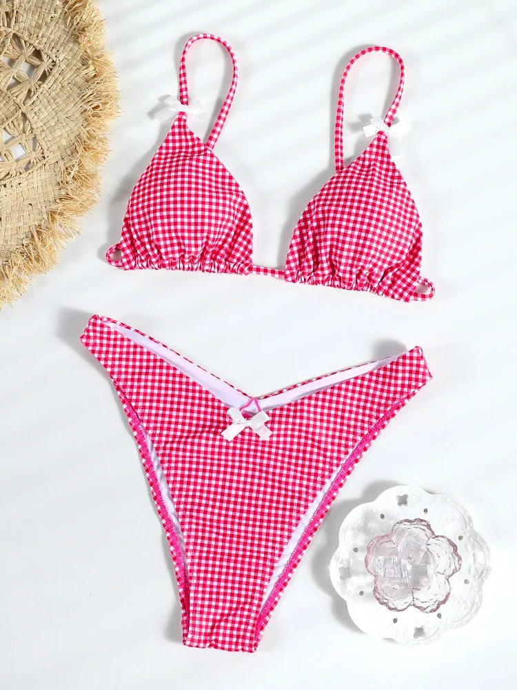 Floral Print Bikinis Low Waist Swimsuit Sexy Swimwear Women 2024 Triangle Bathing Suits Triangle Biquini Micro Thong Beachwear