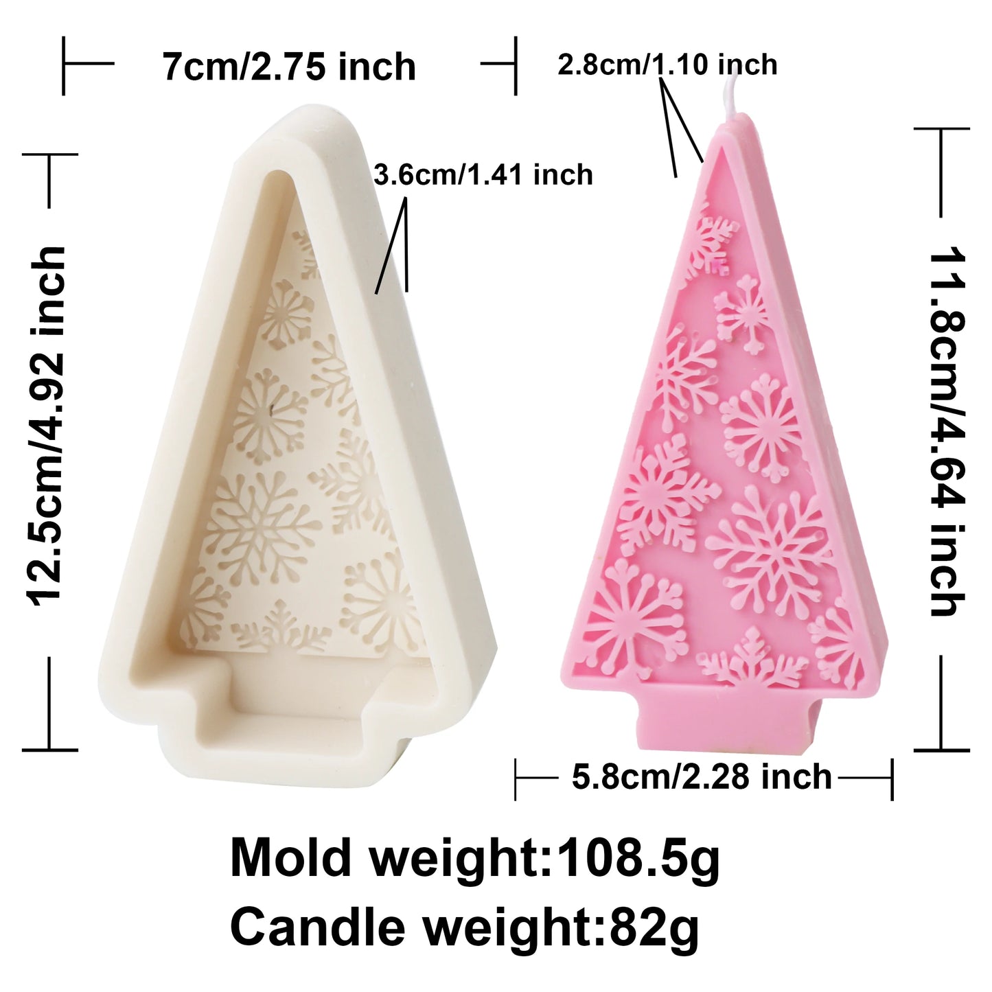 Christmas Tree Candle Mold DIY Embossed Snowflake Silicone Mold for Soap And Candle Making Home Decor Christmas Gift