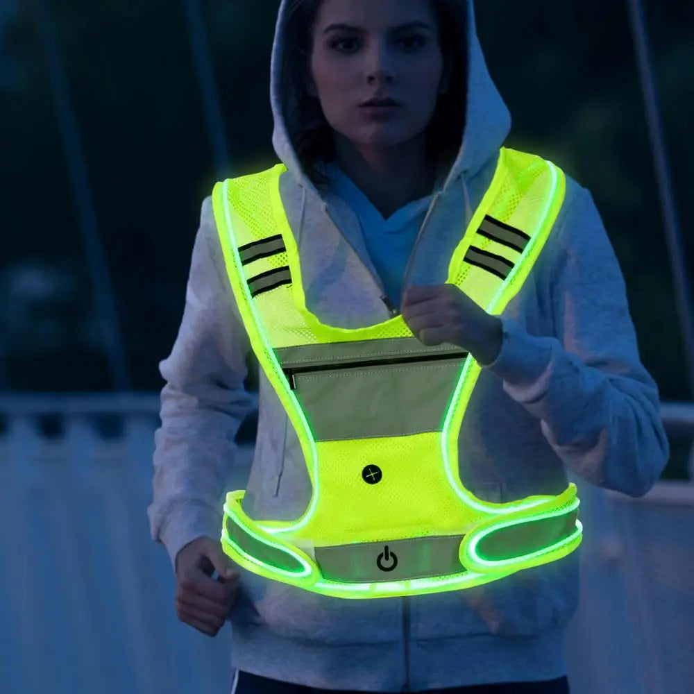 Led Light Up Running Vest Front Light Angle Adjustable Night Light Vest With 360 Degree Visibility Waterproof Night Light Gear