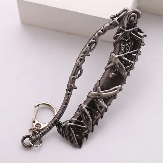 Game PS4 Bloodborne Axe Weapon Keychain For Men Women High Quality Metal Removable Keyring Pendant Men Car Women Bag Accessories