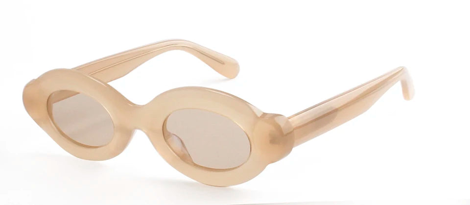 Luxury Thick Mixed Acetate Oval Polarized Sunglasses Women Trendy UV Protection Eyewear Stylish Shield For Men lentes de sol