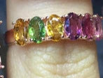 MeiBaPJ Natural Tourmaline Gemstone Fashion Colorful Stone Flower Ring for Women Real 925 Sterling Silver Charm Fine Jewelry