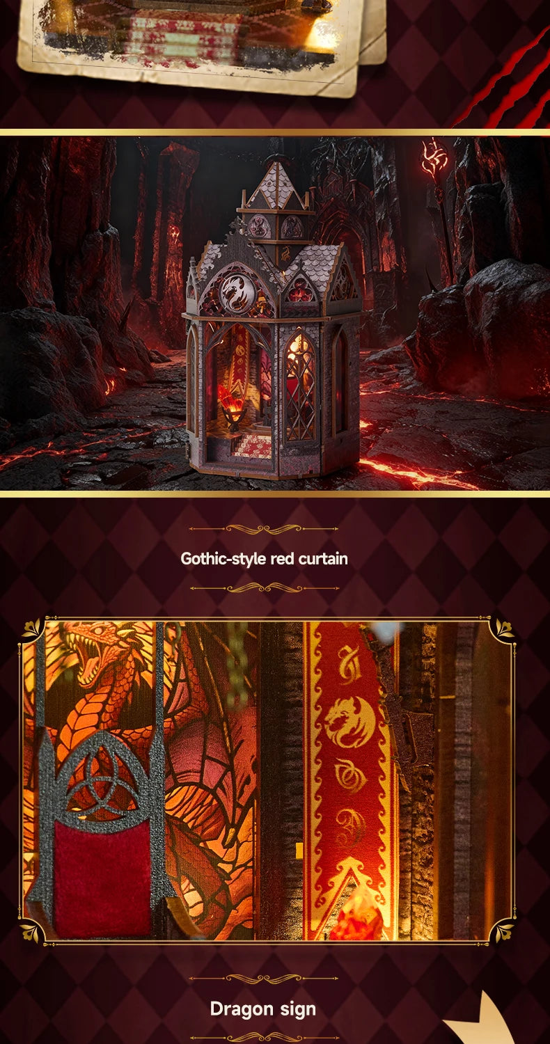 DIY Book Nook Kit Wooden Doll House 3D Puzzle Assembly Toy Home Bookend  Bookshelf Insert With Furniture Toys For Christmas Gift