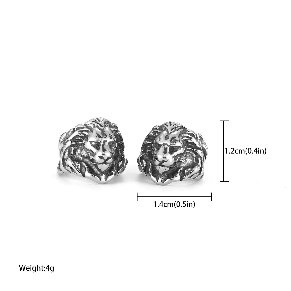 Stainless Steel Domineering Lion Head Clip Earring Female Rock Hip Hop Ear Accessories Jewelry Punk Party Wedding Earring Gift