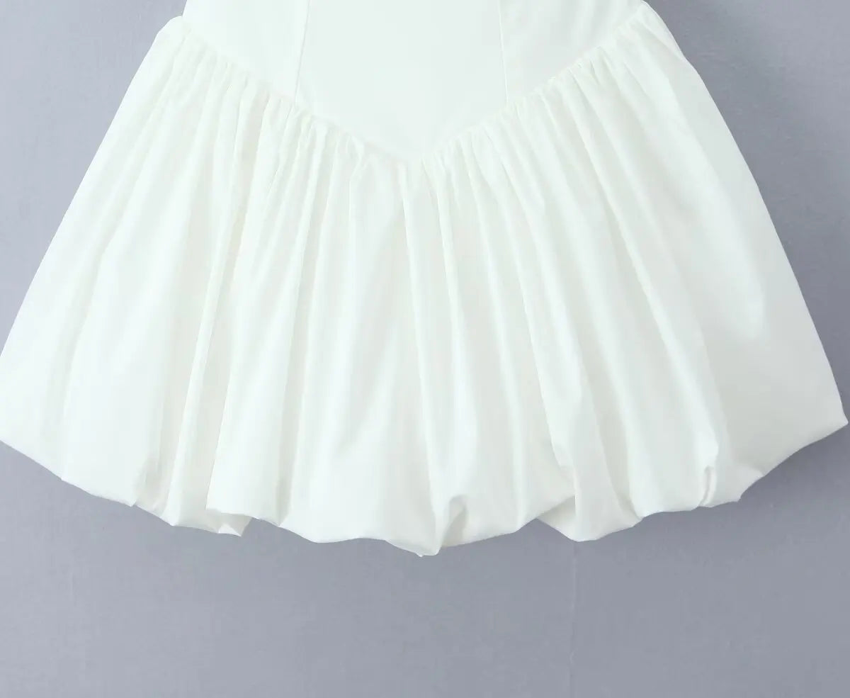 FSMG Sexy Solid Sleeveless Backless Halter Short Skirt Fashion Bow High Waist Slim A-line Dresses Summer Evening Party Vestidos