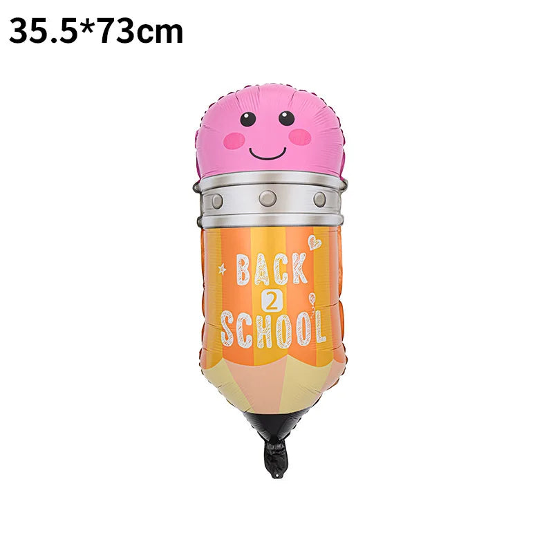 Back To School Student Stationery Bus Schoolbag Rubber Pencil Foil Balloon Babyshower Decoration Child Birthday Party Globos