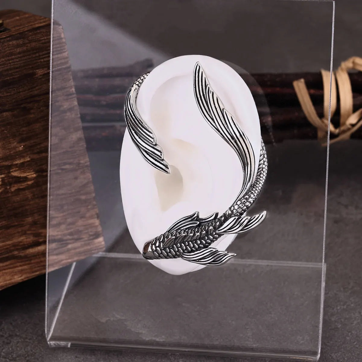 Fashion Animal Long Tailed Fish Clip Earring Girls Stainless Steel Masquerade Elf Ear Earring Wedding Party Jewelry