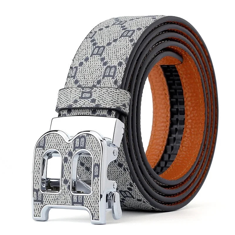 High Quality 3.4cm Leather Business Men Belt Luxury Brand Designer famous  work Belts for men Jeans Strap Male Buckle belt
