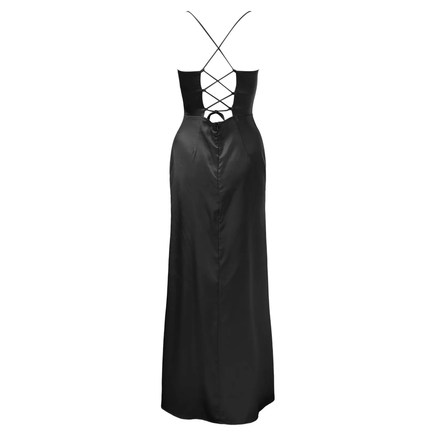 Women Sexy Satin Corset Maxi Dress Silky Strap Push Up Fishbone Ruched Evening Party Long Dresses Chic Elegant A-Line Dress
