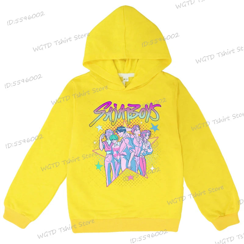 Children's Clothing KPop Demon Hunters Saja Boys Graphic Hoodies 2025 Movie Fashion Casual Hoodie Baby Girls Boys Clothes Gifts
