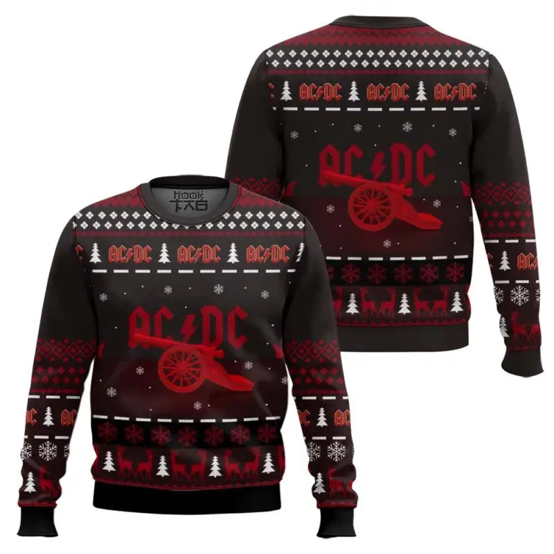 ACDC Ugly Christmas Sweaters Funny Holiday Party Pullover Angus Young Band Plus Size Xmas Sweaters for Men Christmas Gift 2026