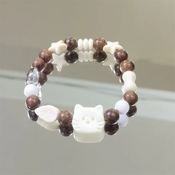 Handmade Ceramic Star Cat Bracelet Cartoon Korean Style Fresh Bracelet Jewelry Accessories Bead Cute Bead Bracelet Women